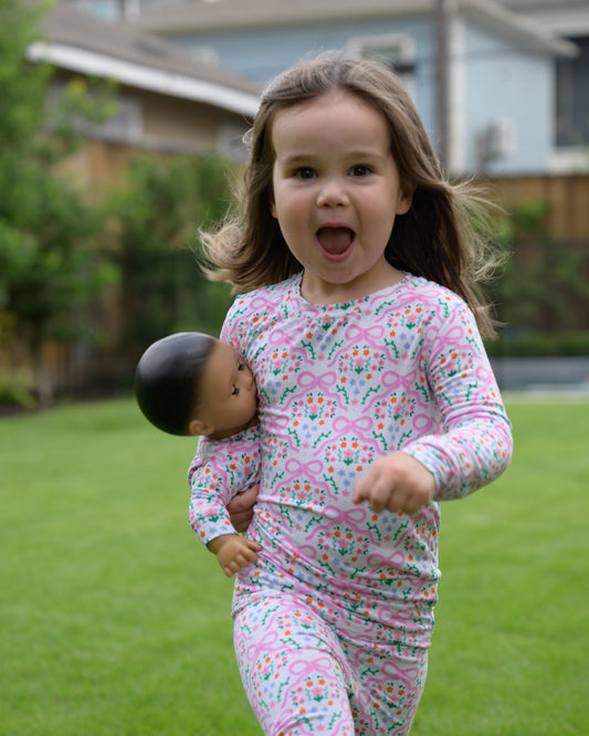 Bamboo 15” Doll Zippy Romper | Bows in the Meadow