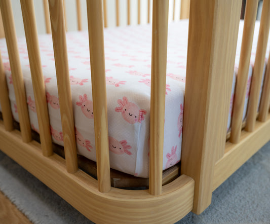 Lyocell Crib Sheet | Sally Mander Axolotl