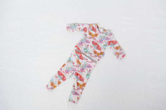 Lyocell 18" Doll Two-Piece Pajama Set | Midnight Butterfly Garden