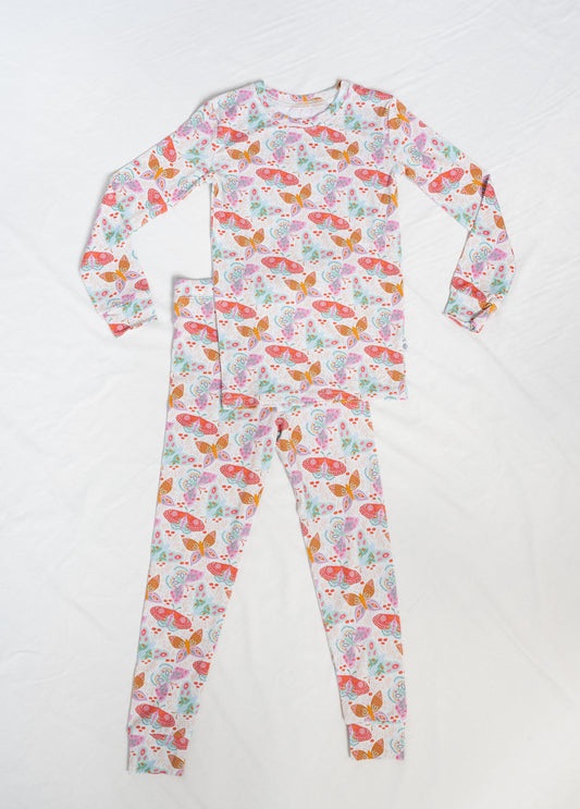 Lyocell Two-Piece Pajamas | Midnight Butterfly Garden