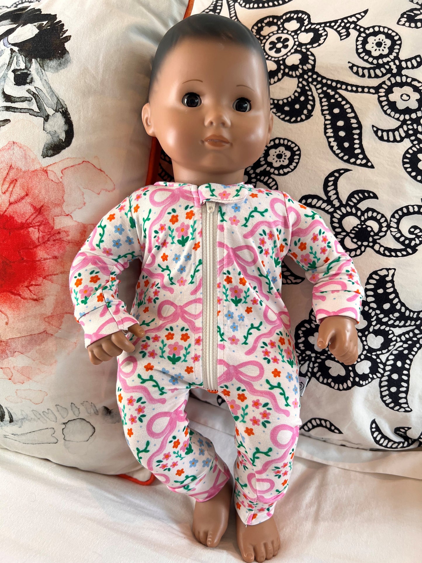 Bows in the Meadow 15” Doll Bamboo Zippy Romper