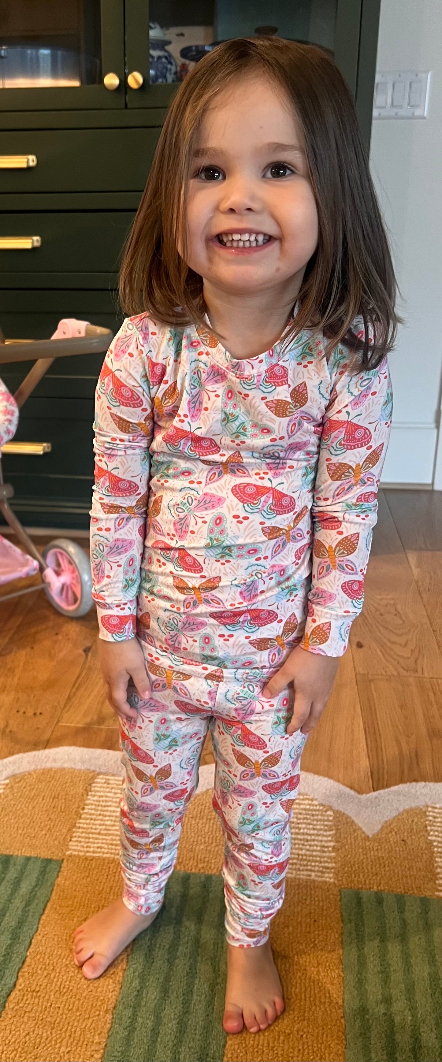 Midnight Butterfly Garden Lyocell Two-Piece Pajama Set