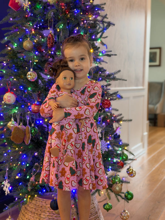 Bamboo Long Sleeve Dress | A Christmas Confection | Mistletoe Pink