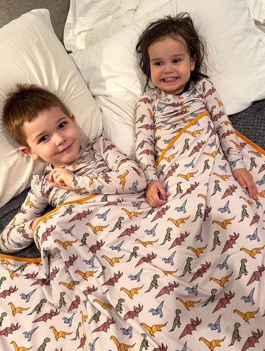 Papersaurus Rex Lyocell Two-Piece Pajama Set