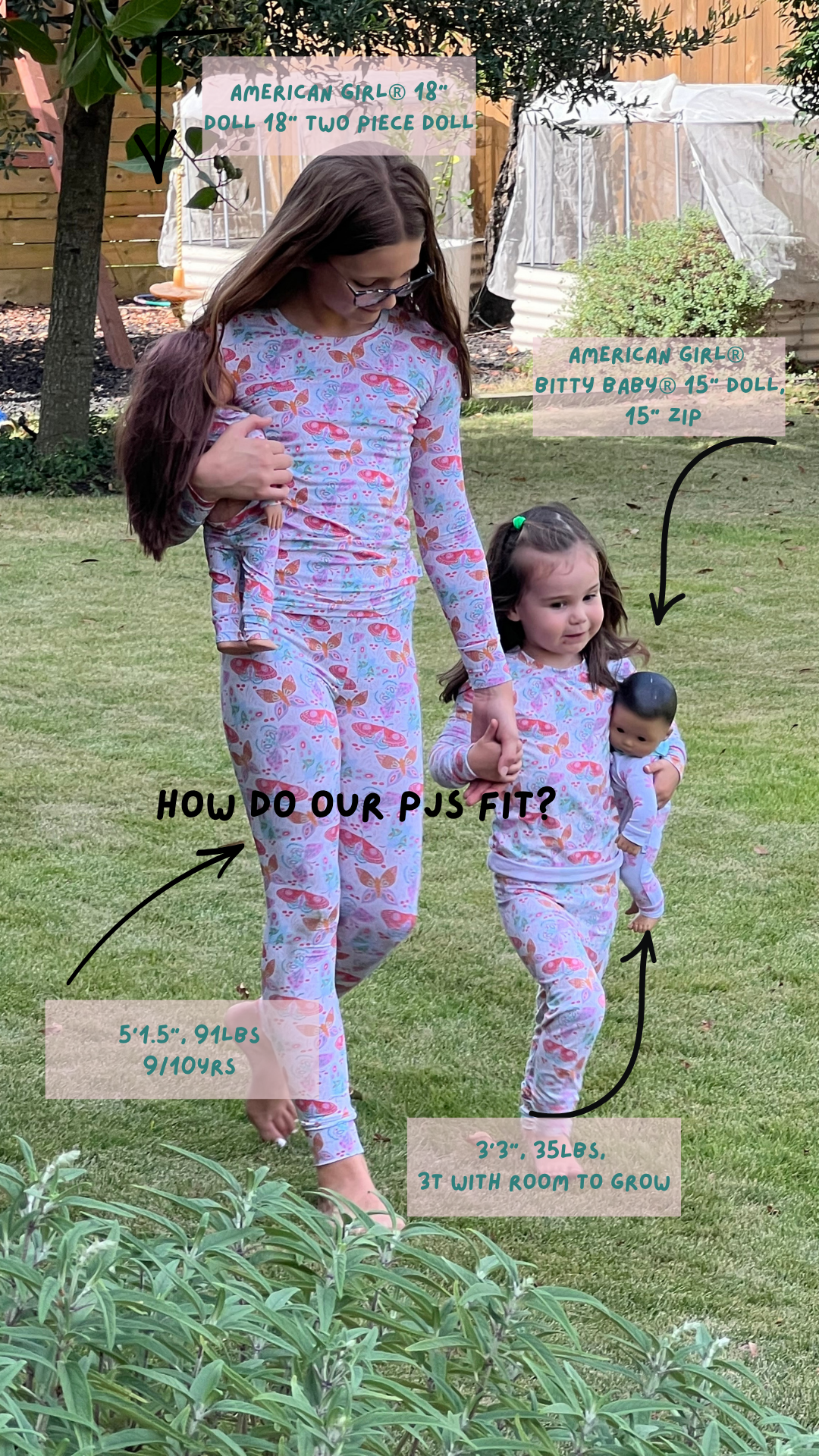 Lyocell Two-Piece Pajamas | Midnight Butterfly Garden