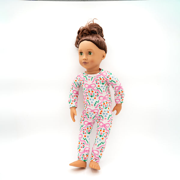 Bamboo 18" Doll Two-Piece Pajama Set | Bows in the Meadow