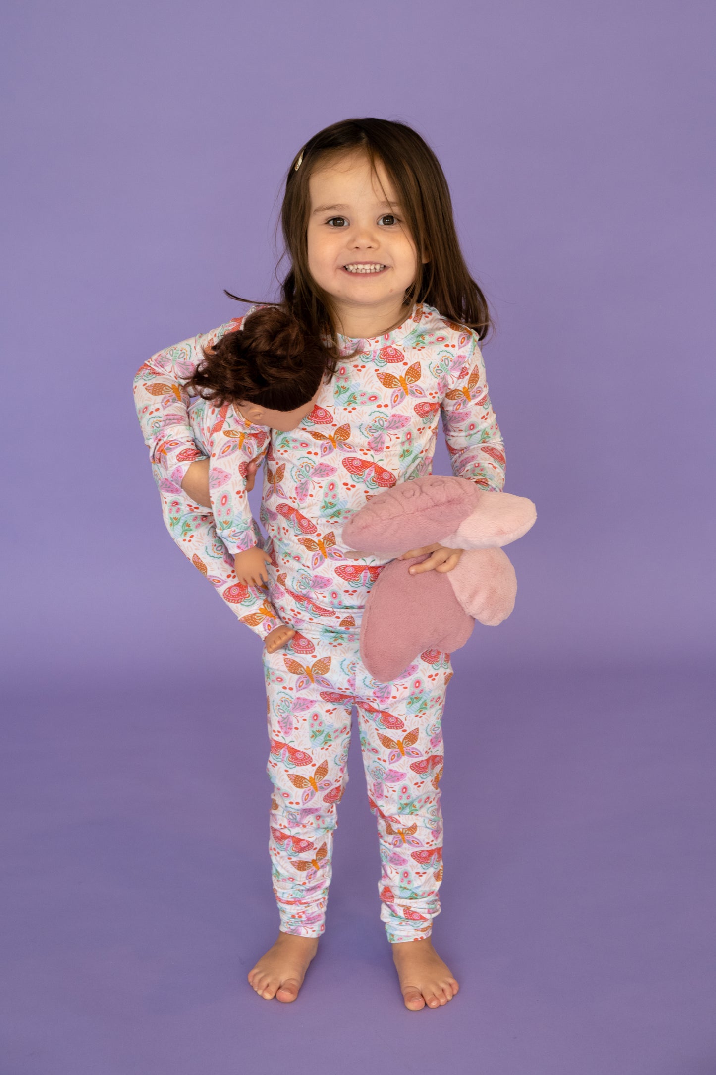 Lyocell Two-Piece Pajamas | Midnight Butterfly Garden