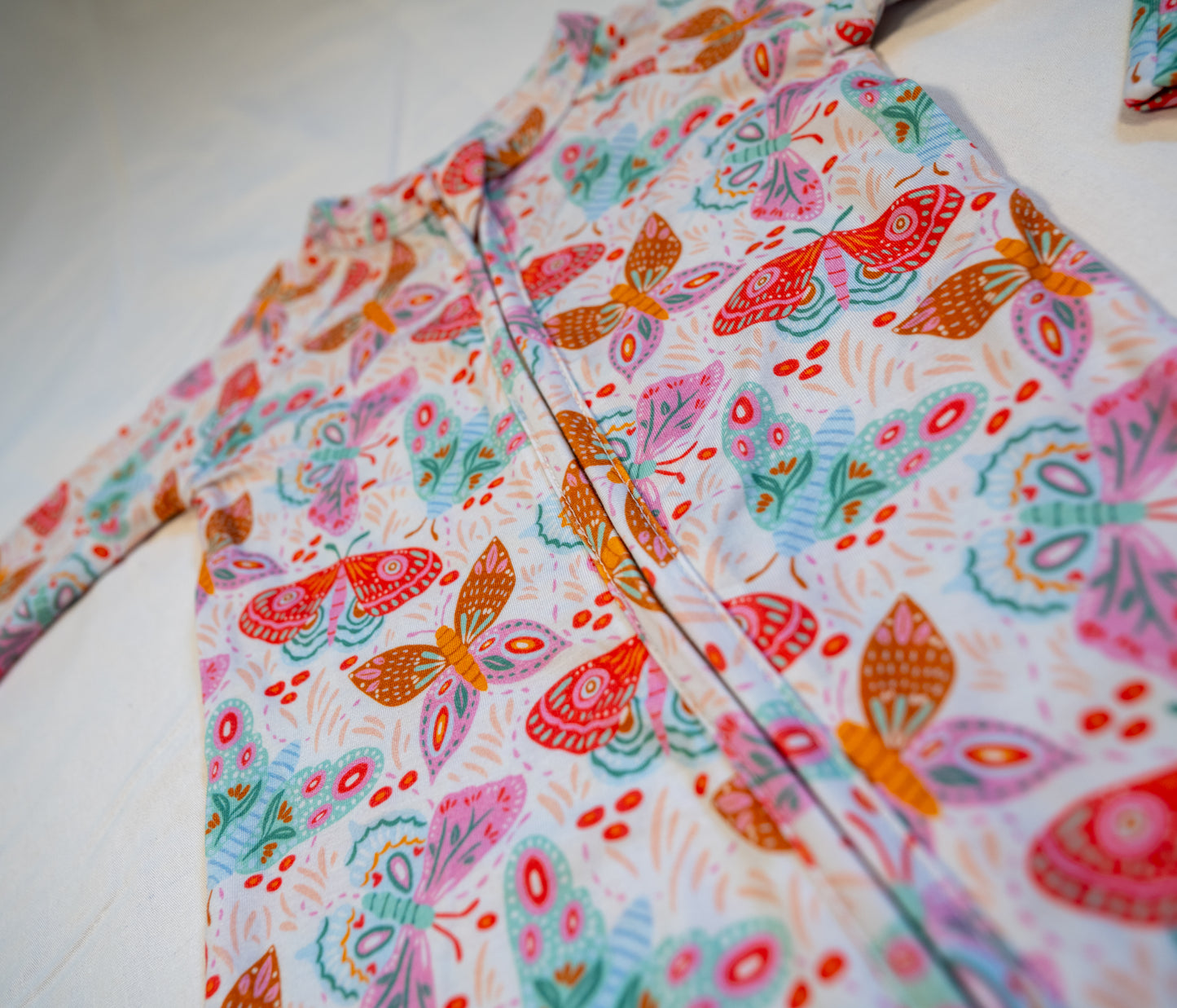 Midnight Butterfly Garden Lyocell Convertible Zip Sleeper & Romper | Baby & Toddler Pajamas