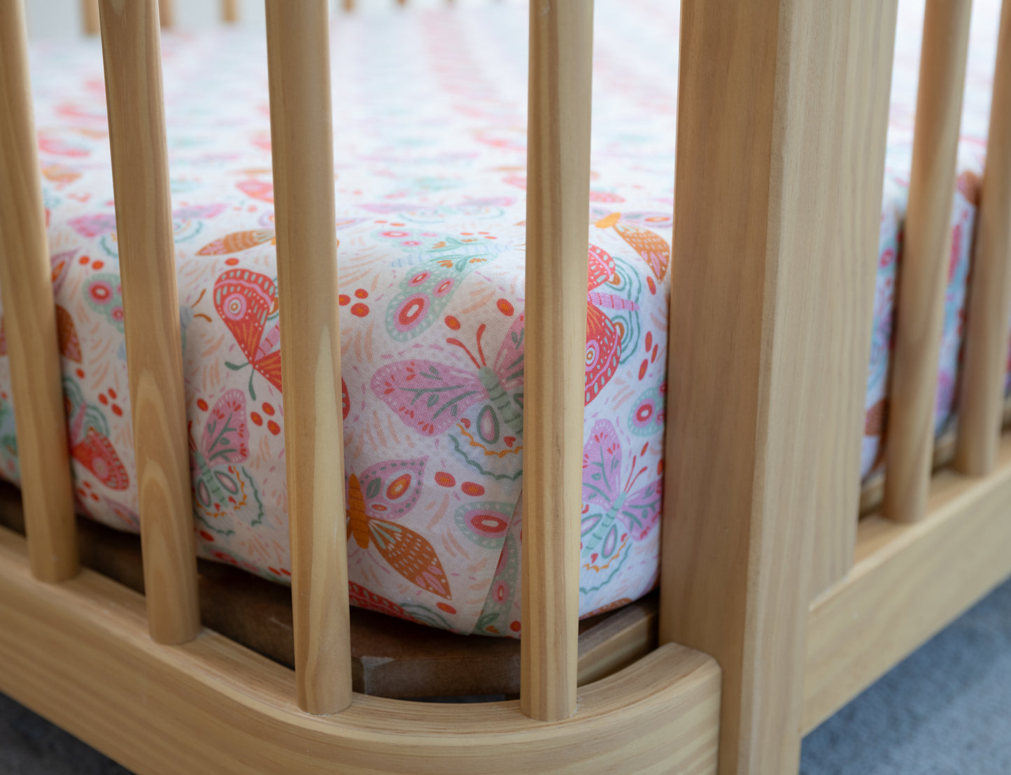 Lyocell Crib Sheet | Midnight Butterfly Garden