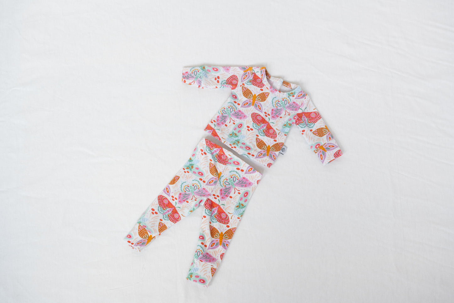 Lyocell 18" Doll Two-Piece Pajama Set | Midnight Butterfly Garden