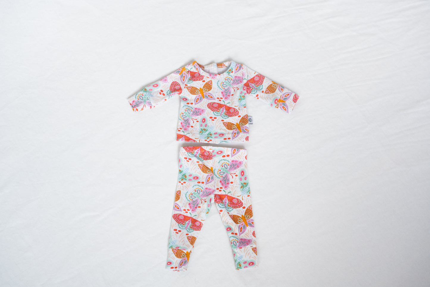 Lyocell 18" Doll Two-Piece Pajama Set | Midnight Butterfly Garden