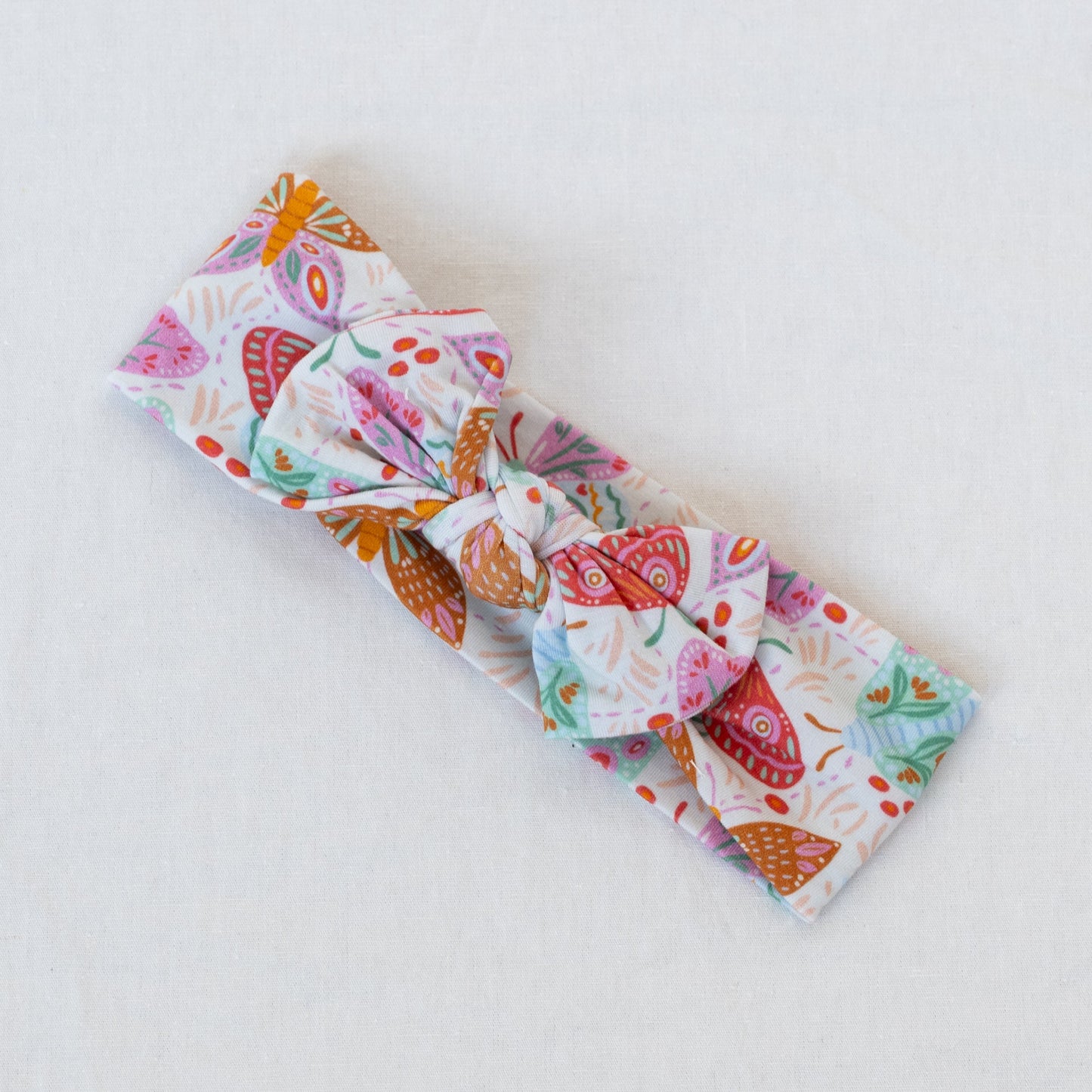 Lyocell Bow Headband for Babies & Toddlers | Midnight Butterfly Garden