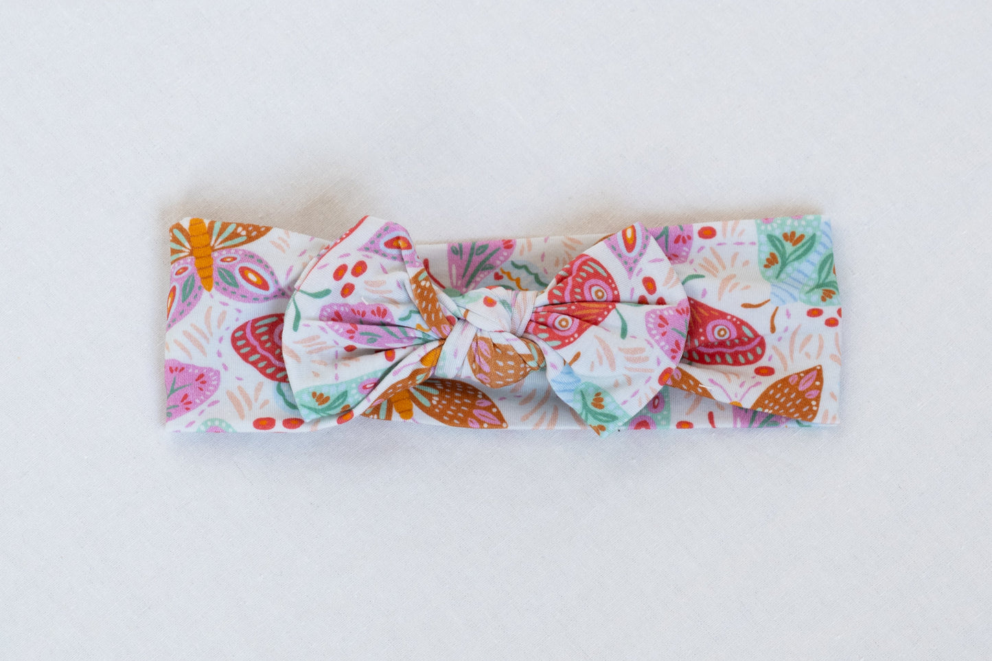 Lyocell Bow Headband for Babies & Toddlers | Midnight Butterfly Garden