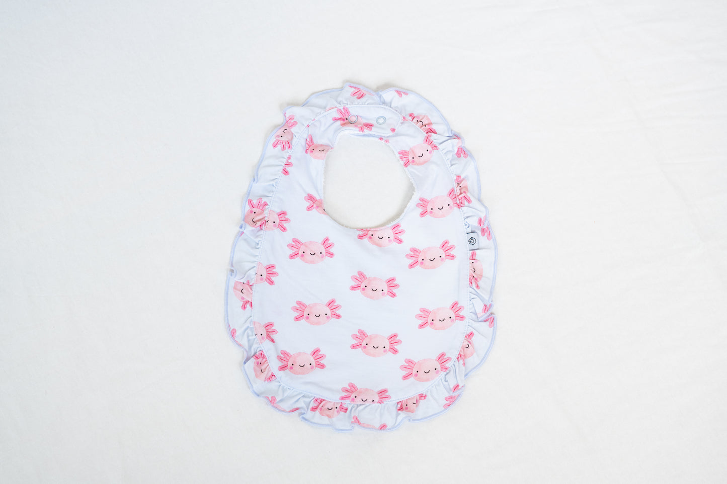Lyocell Ruffle Bib | Sally Mander Axolotl