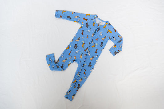 Bamboo Convertible Zip Sleeper | Blue Party Pups