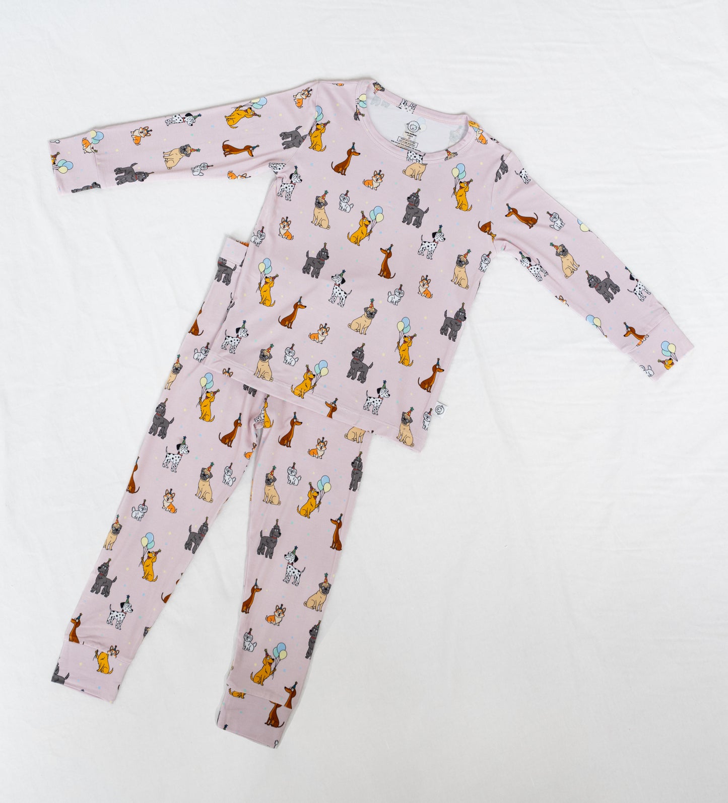 Bamboo Two-Piece Pajama | Pink Party Pups