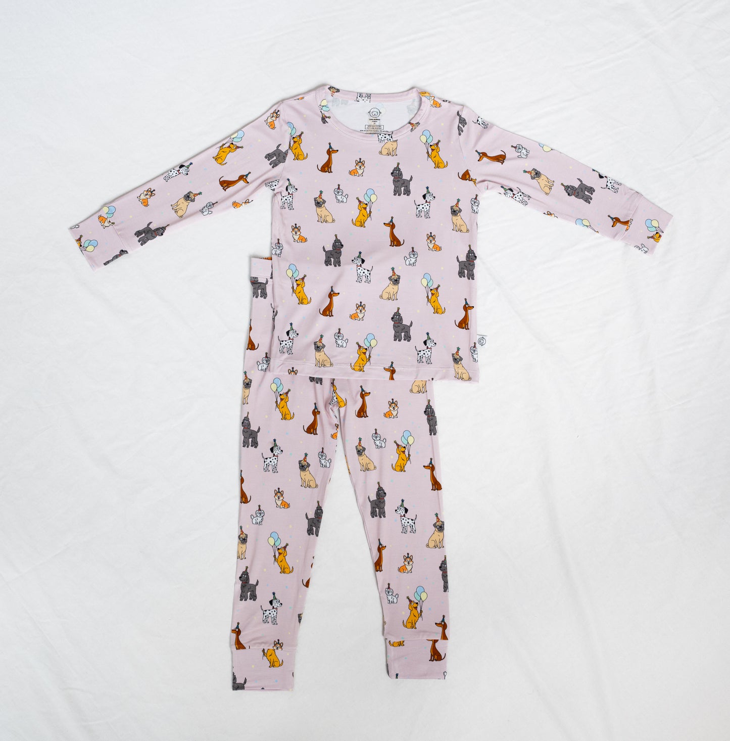 Bamboo Two-Piece Pajama | Pink Party Pups
