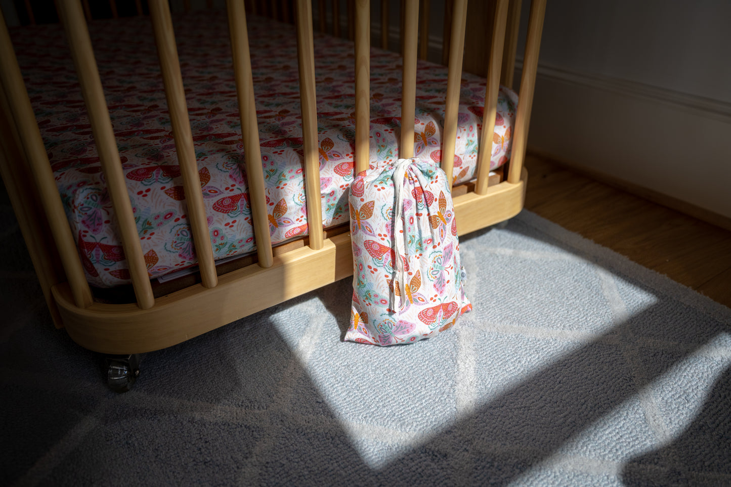 Lyocell Crib Sheet | Midnight Butterfly Garden