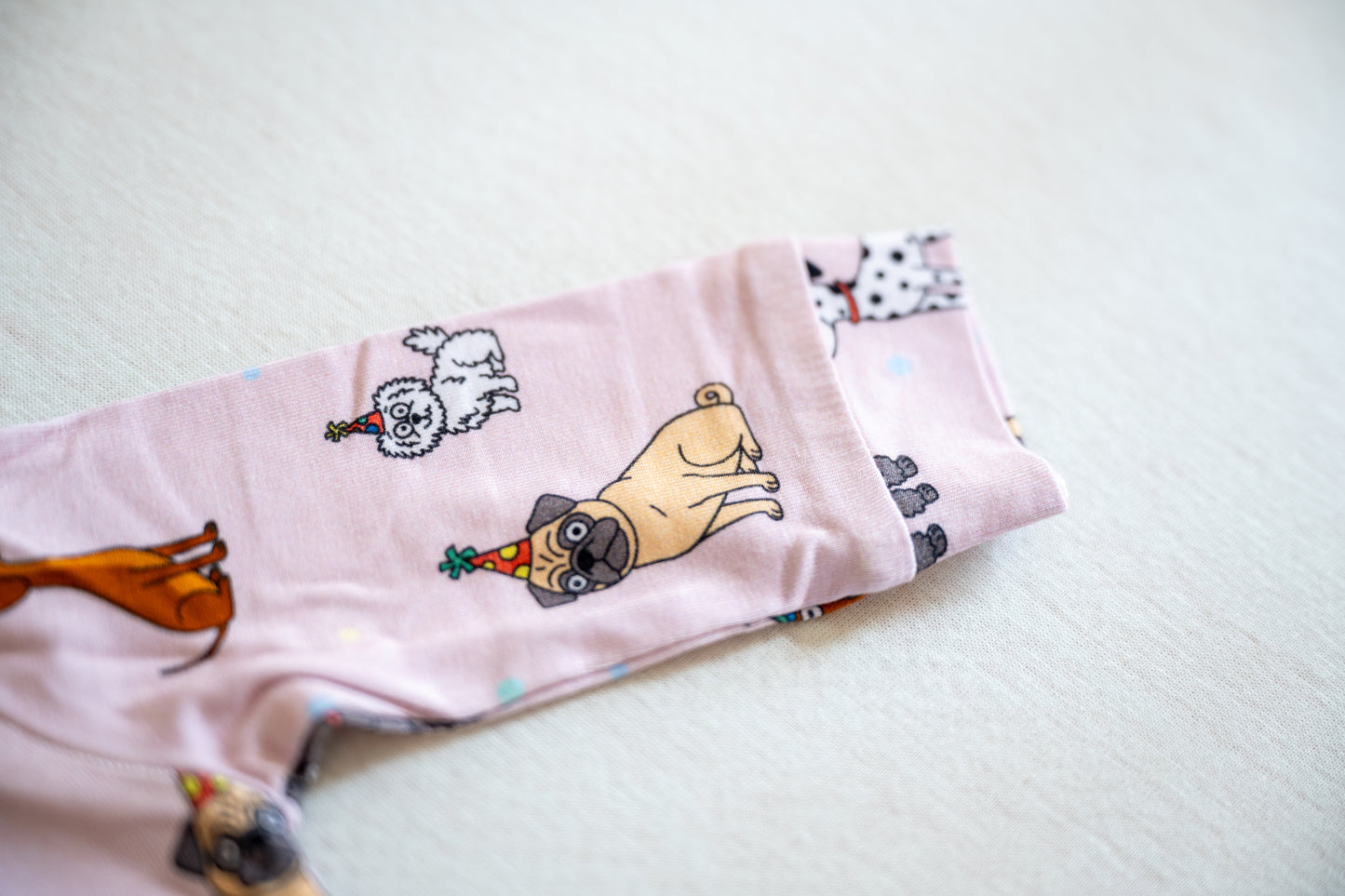 Bamboo Convertible Zip Sleeper + 15" Doll Pajamas Match Bundle | Pink Party Pup