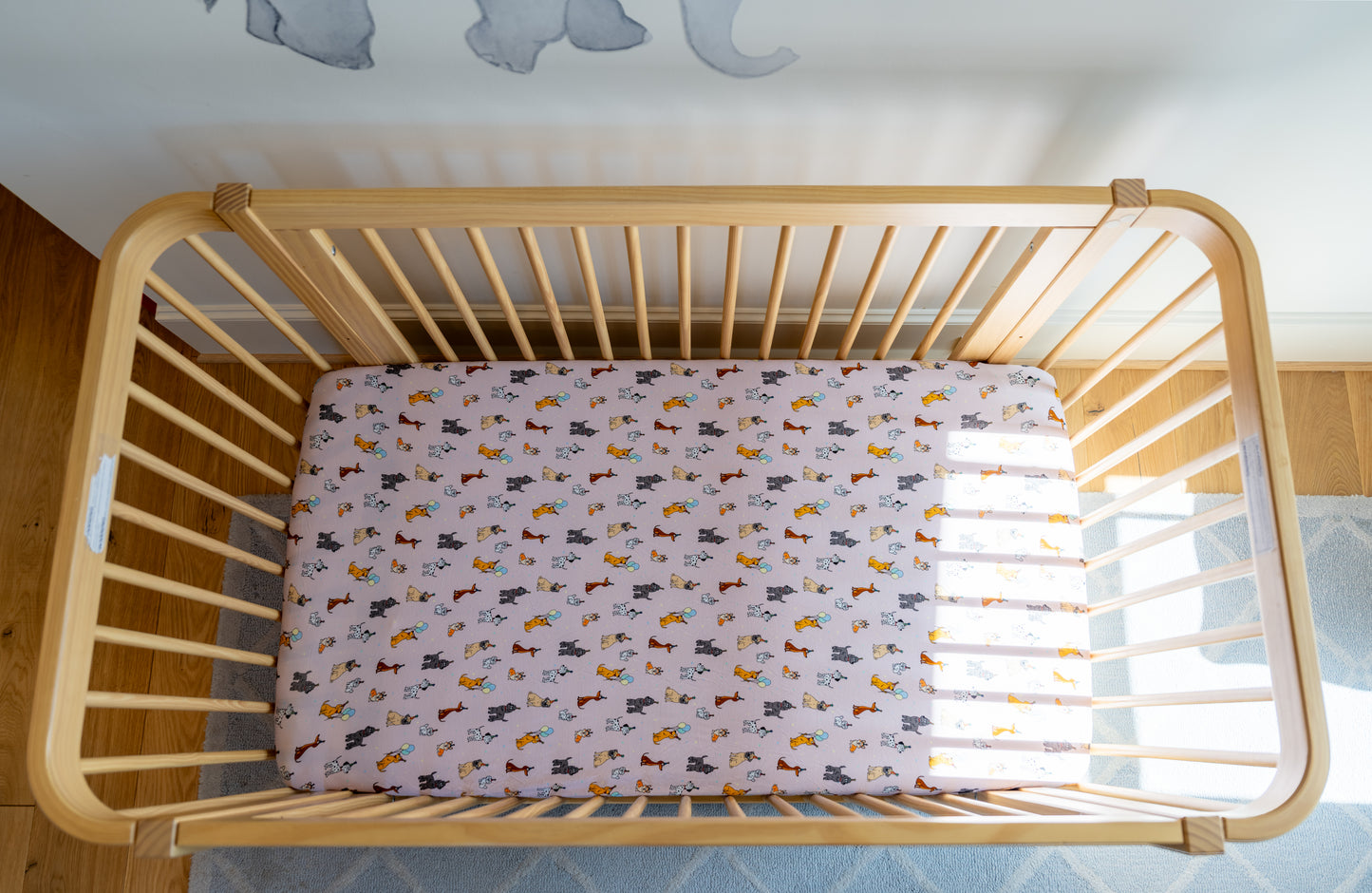 Bamboo Crib Sheet | Pink Party Pups