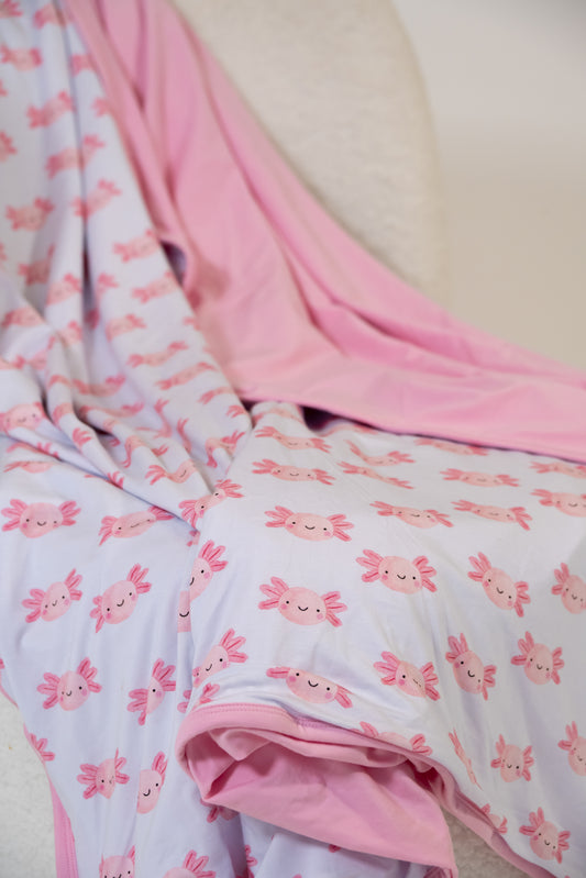 Lyocell Blanket for Toddler & Kids |Sally Mander Axolotl