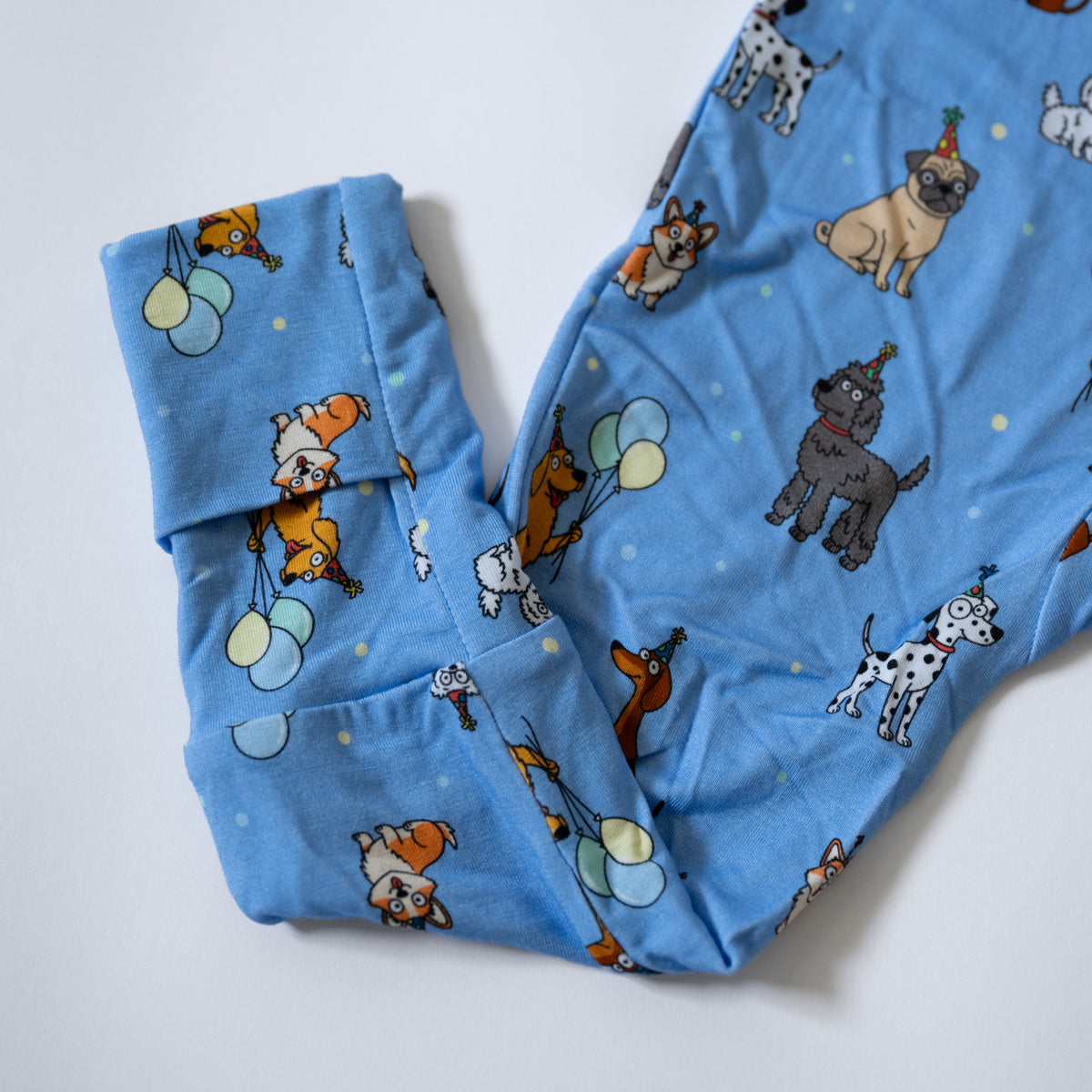 Bamboo Convertible Zip Sleeper | Blue Party Pups