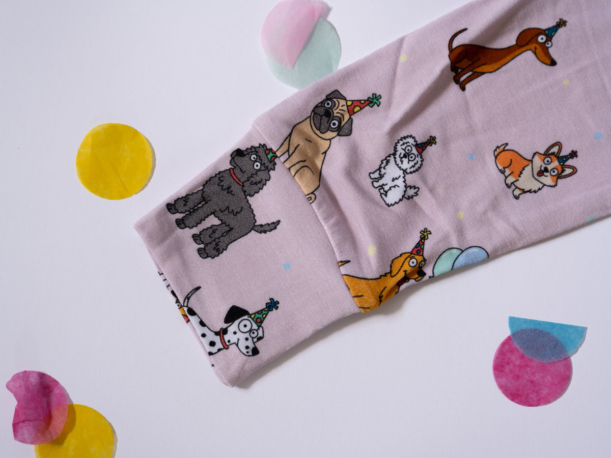 Bamboo Two-Piece Pajama | Pink Party Pups
