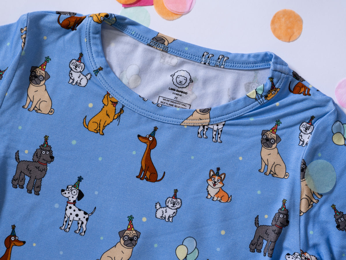 Bamboo Two-Piece Pajamas | Blue Party Pups