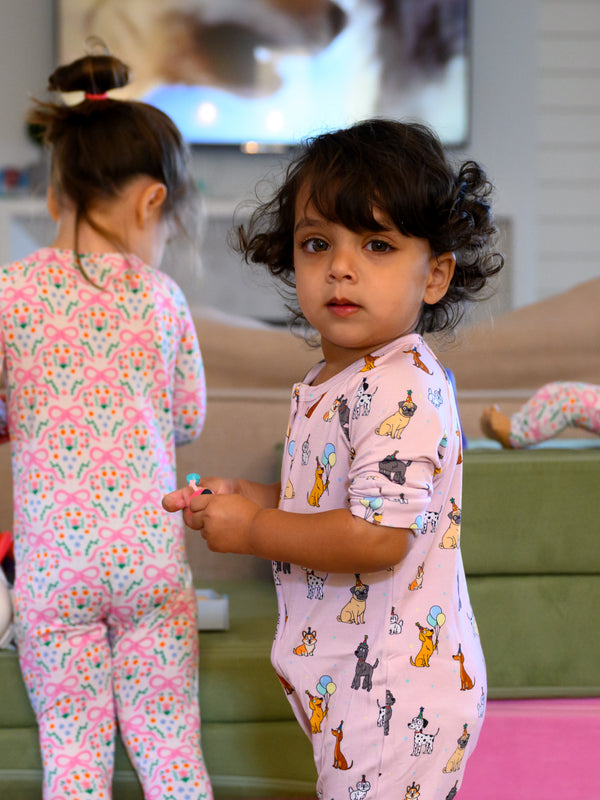 Bamboo Convertible Zip Sleeper | Pink Party Pups