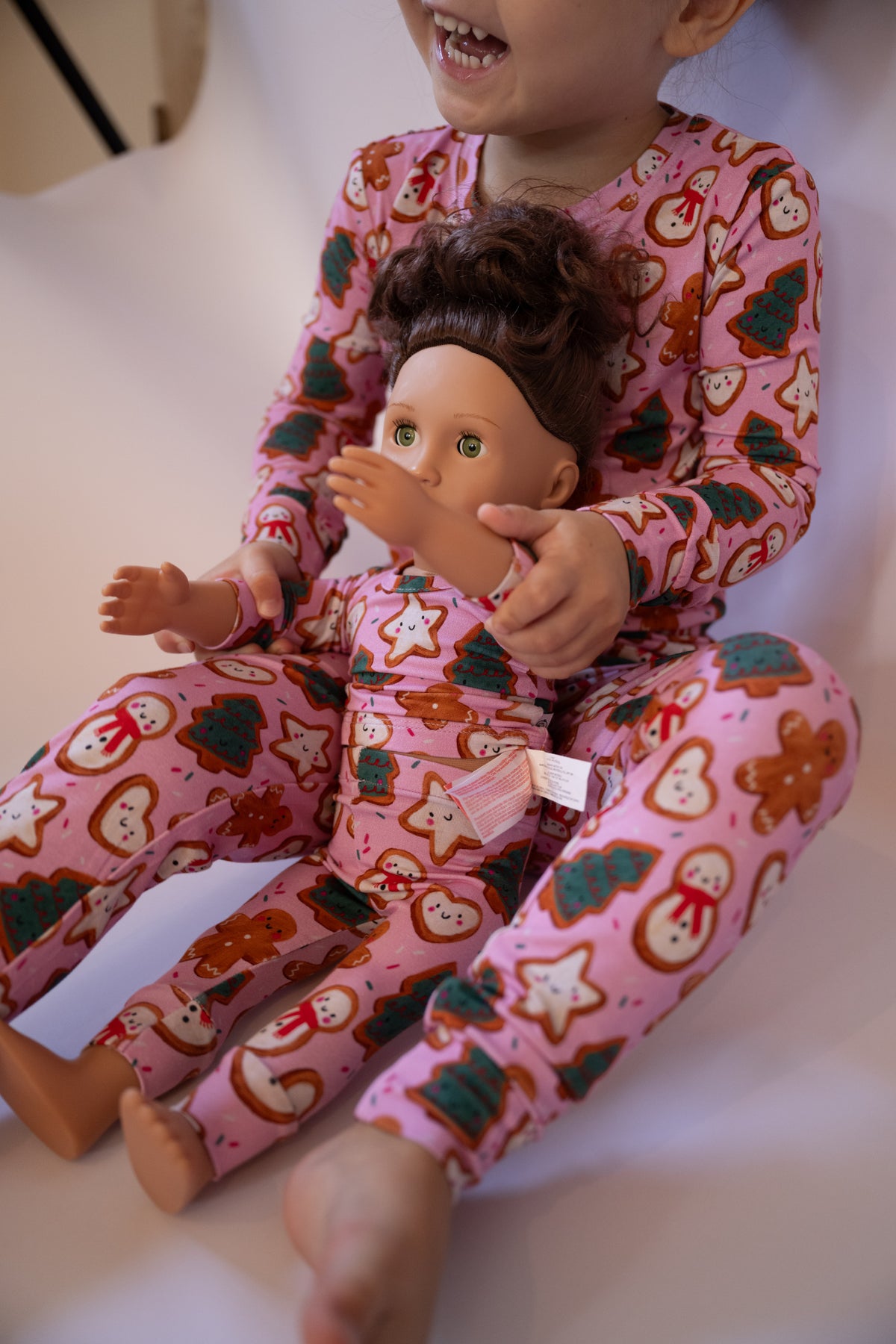 Bamboo 18" Doll Two-Piece Pajama Set | A Christmas Confection | Mistletoe Pink
