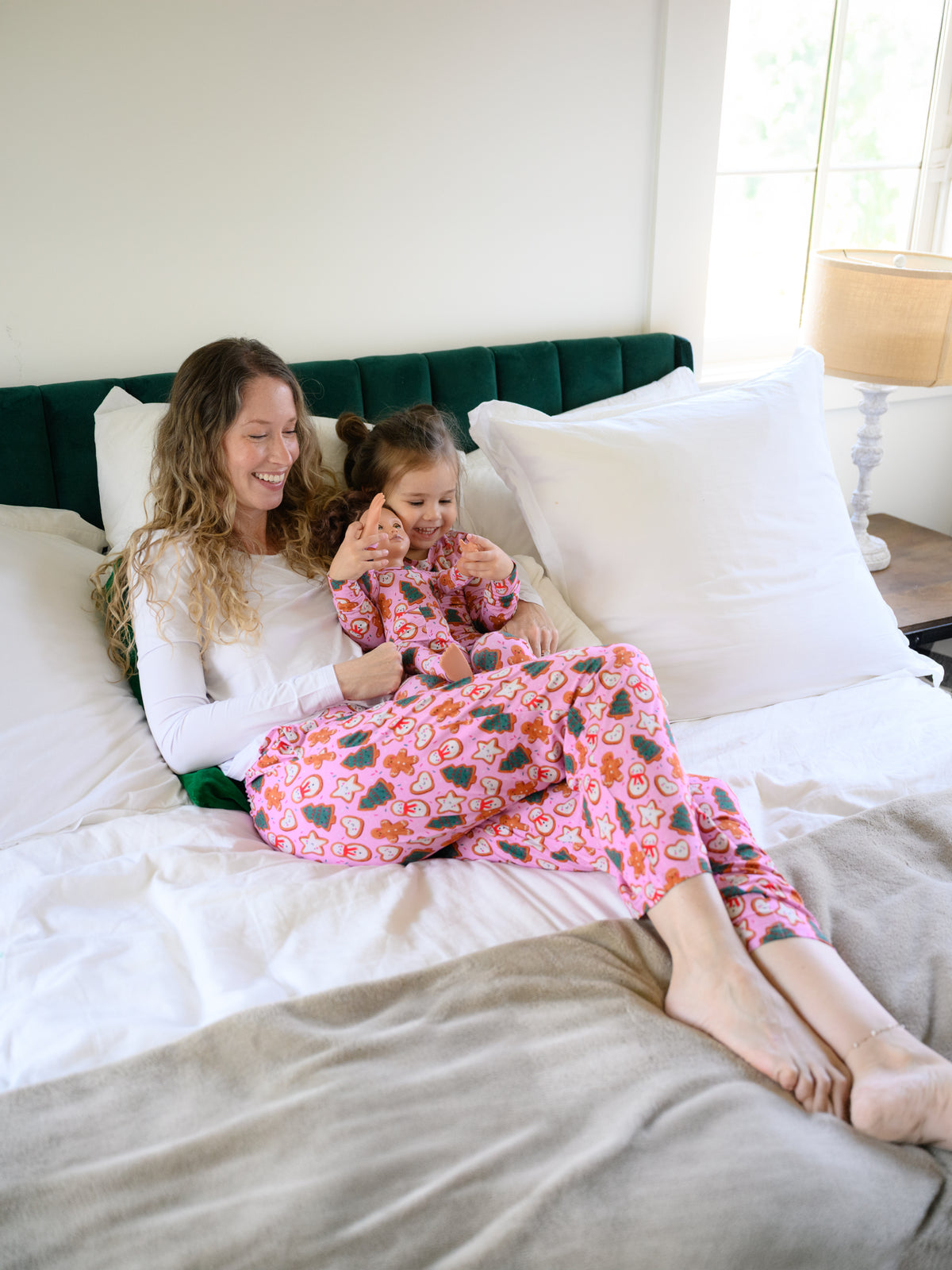 Bamboo Women's Pajama Pants | A Christmas Confection | Mistletoe Pink