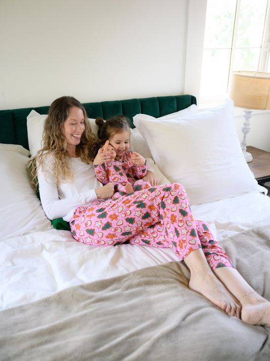 Bamboo Women's Pajama Pants | A Christmas Confection | Mistletoe Pink