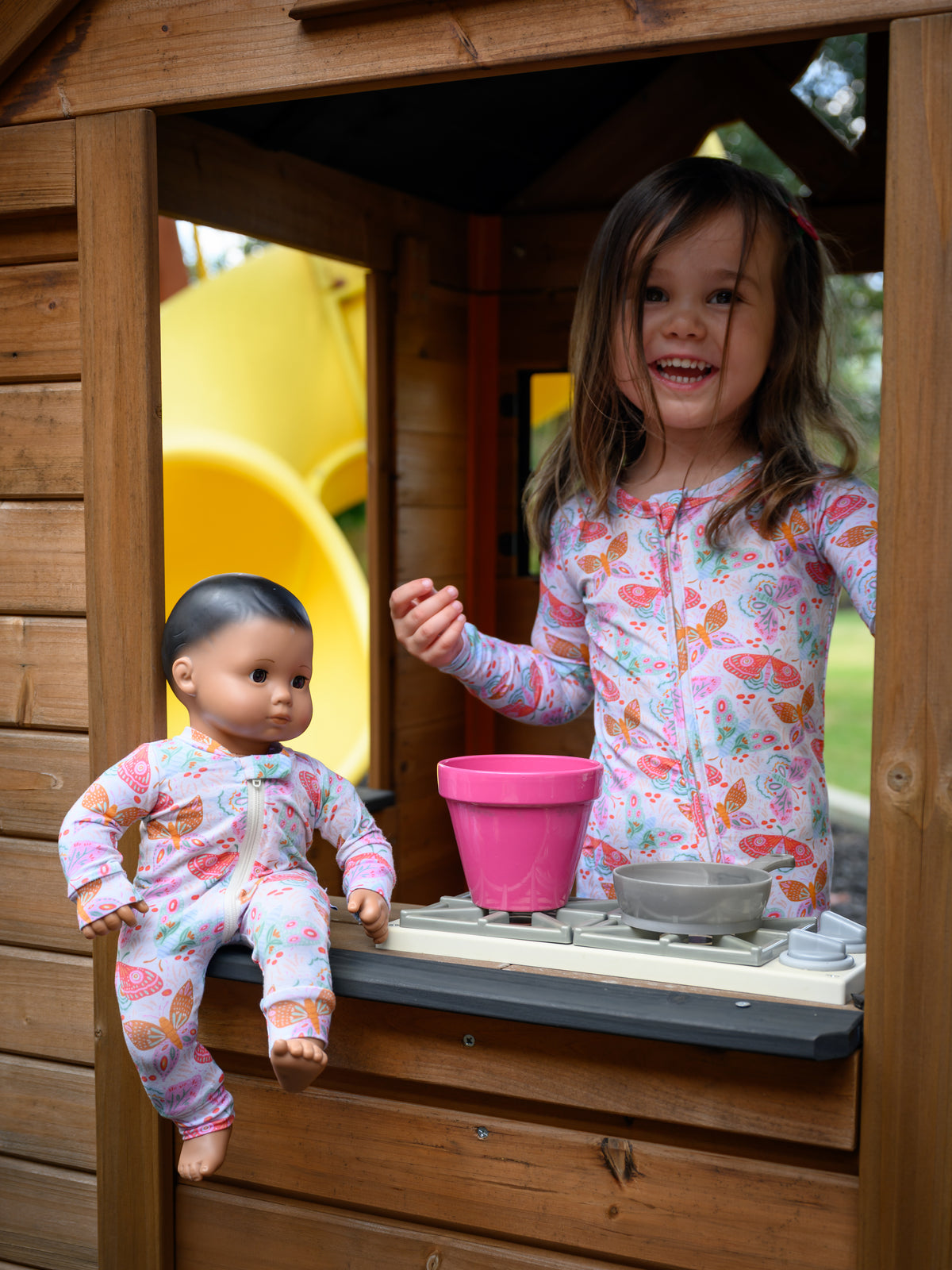 Lyocell 15” Doll Zippy Romper | Midnight Butterfly Garden