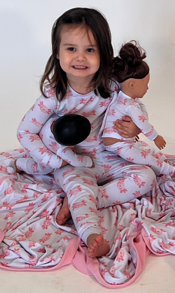 Lyocell 15” Doll Zippy Romper | Sally Mander Axolotl
