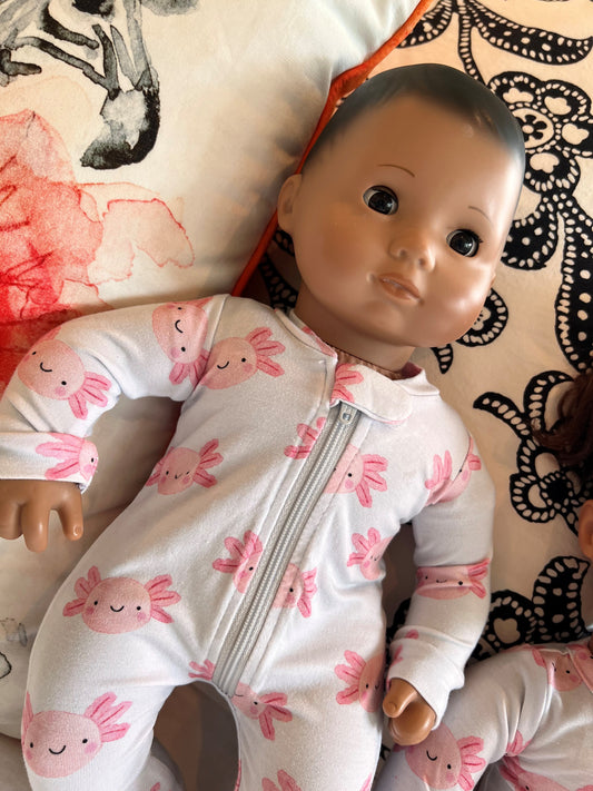Sally Mander Axolotl 15” Doll Lyocell Zippy Romper