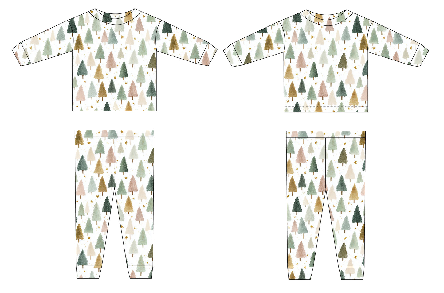 Bamboo 18" Doll Two-Piece Pajama Set | Whispering Pines