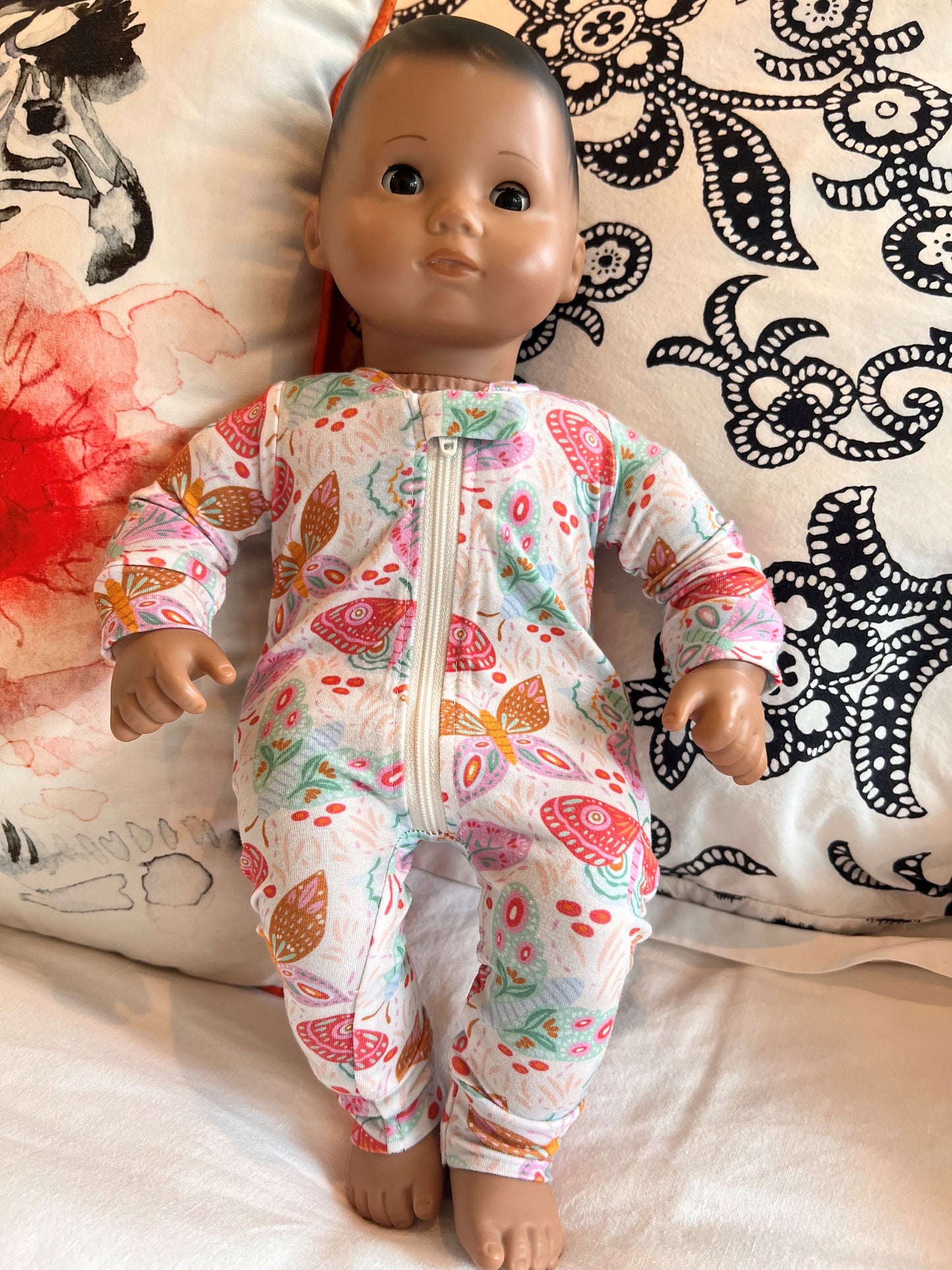 Midnight Butterfly Garden 15” Doll Bamboo Zippy Romper