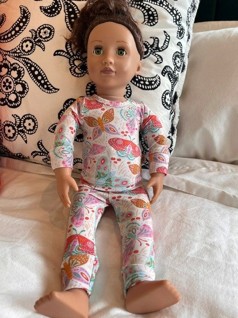 Midnight Butterfly Garden 18" Doll Lyocell Two-Piece Pajama Set