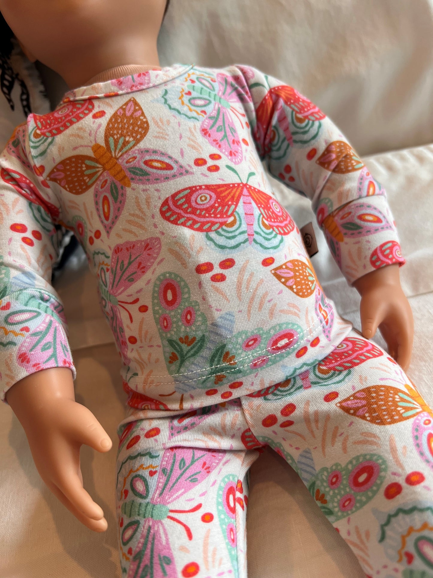 Midnight Butterfly Garden 18" Doll Lyocell Two-Piece Pajama Set