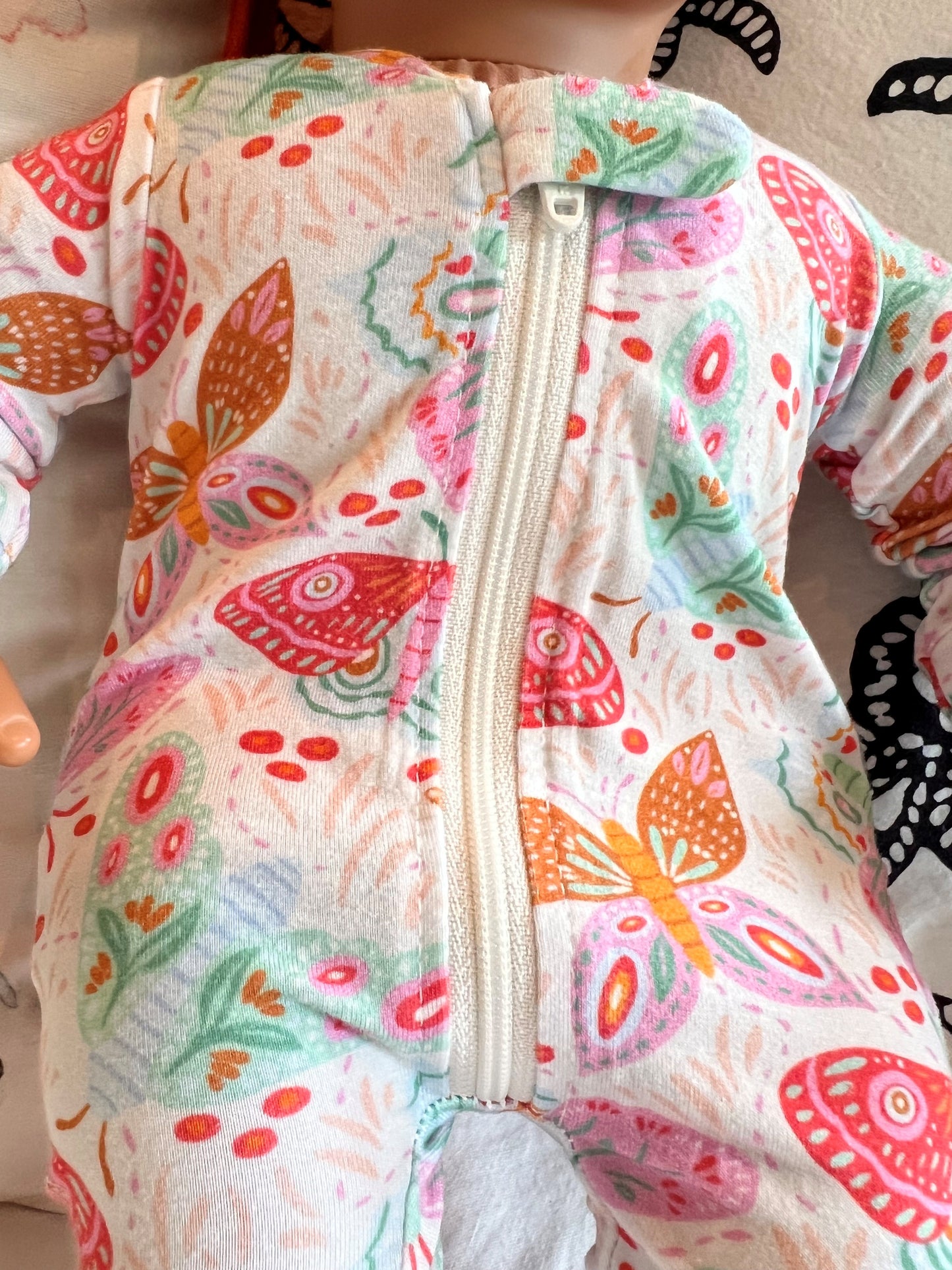 Midnight Butterfly Garden 15” Doll Bamboo Zippy Romper