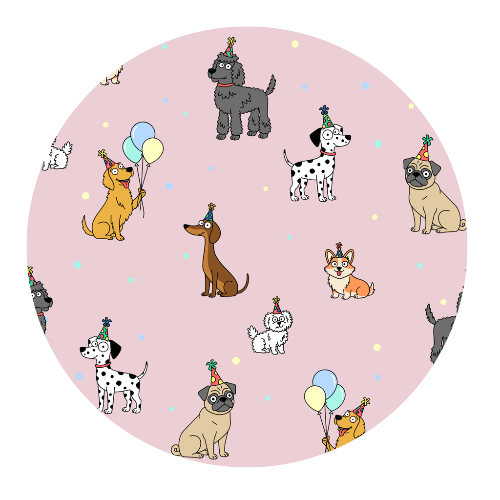 Pink bamboo two-piece pajamas for toddlers and kids dog puppy print