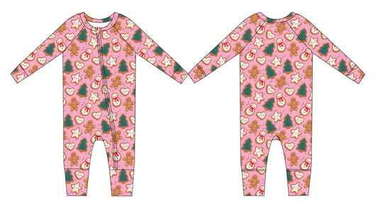 Bamboo Convertible Zip Sleeper | A Christmas Confection | Mistletoe Pink