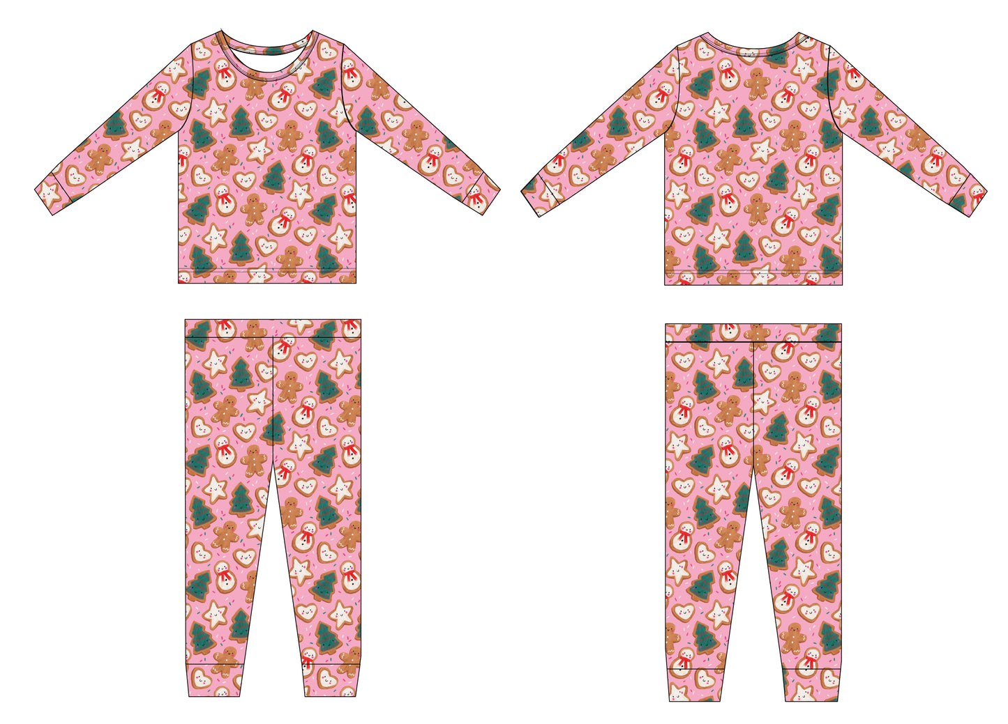 Bamboo Two-Piece Pajama | A Christmas Confection | Mistletoe Pink