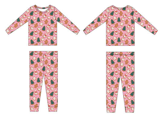 Bamboo Two-Piece Pajama | A Christmas Confection | Mistletoe Pink