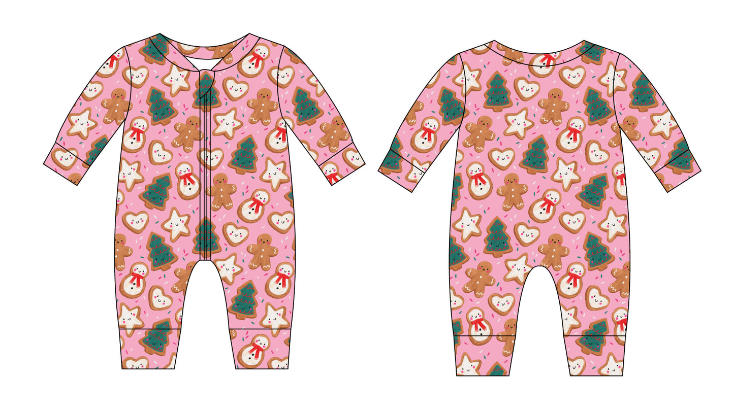 Bamboo 15” Doll Zippy Romper | A Christmas Confection | Mistletoe Pink