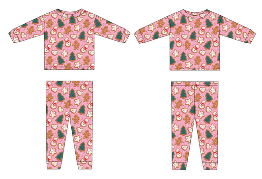Bamboo 18" Doll Two-Piece Pajama Set | A Christmas Confection | Mistletoe Pink