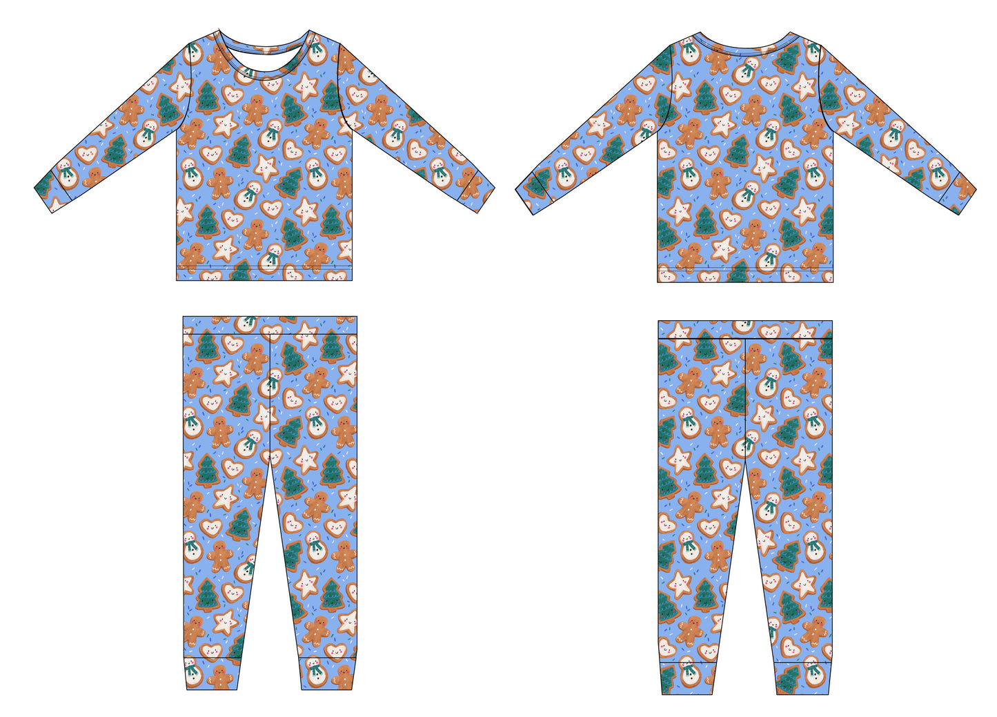 Bamboo Two-Piece Pajama | A Christmas Confection | Snowfall Blue