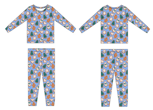 Bamboo Two-Piece Pajama | A Christmas Confection | Snowfall Blue